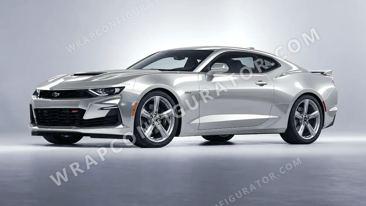 Grey Chevrolet Camaro SS 2020 wrapped in ORACAL Silver Lake 970RA-904G