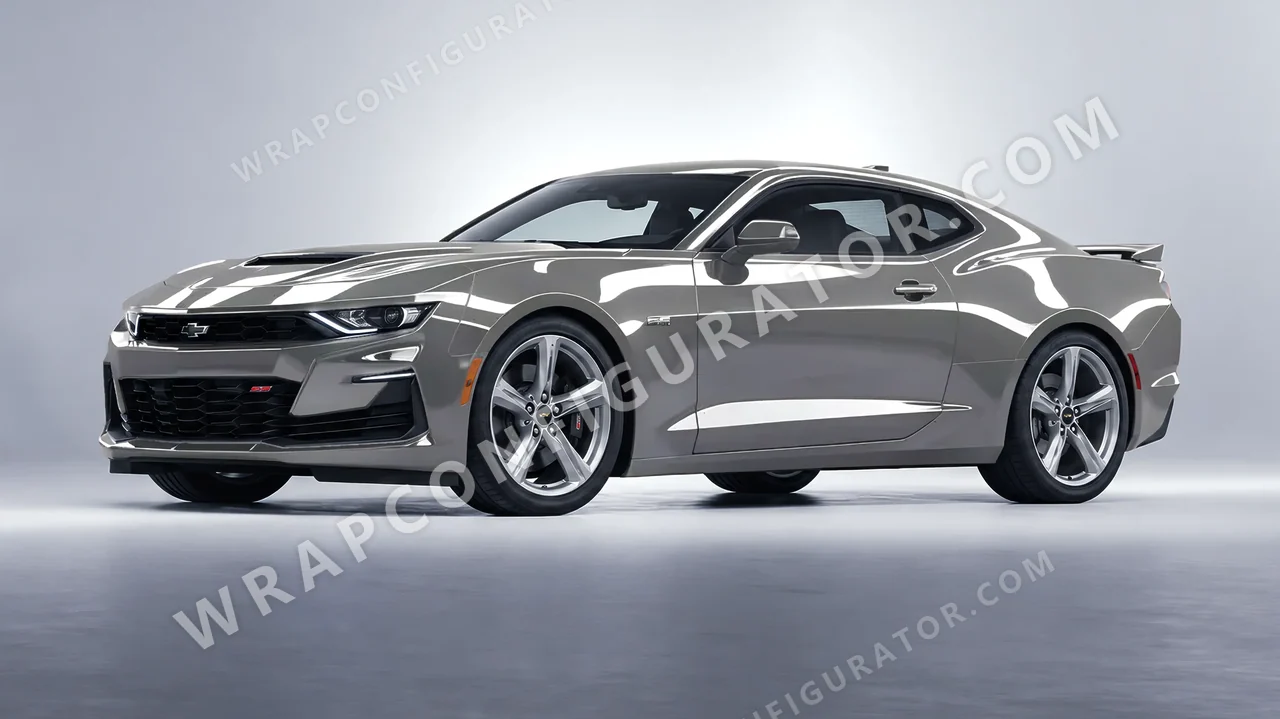 Grey Chevrolet Camaro SS 2020 wrapped in ORACAL Simple Grey 970RA-730G