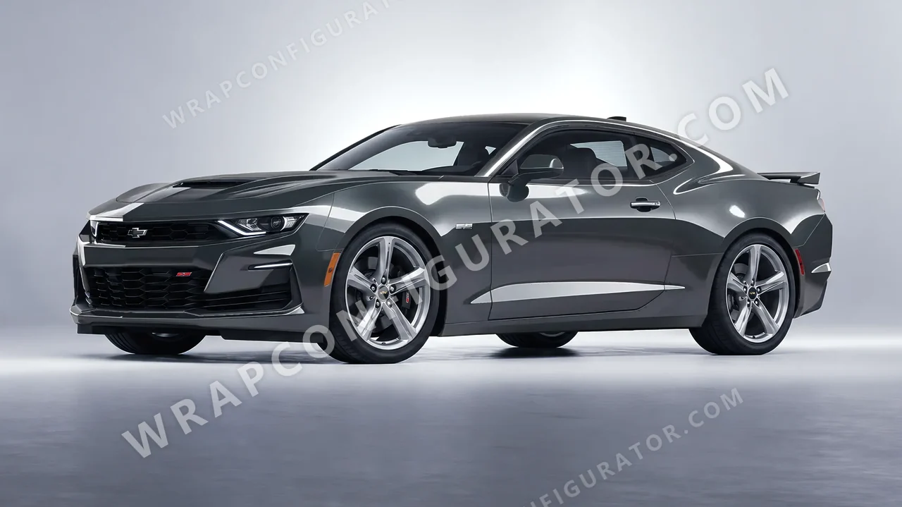 Grey Chevrolet Camaro SS 2020 wrapped in ORACAL Steel 970RA-795G