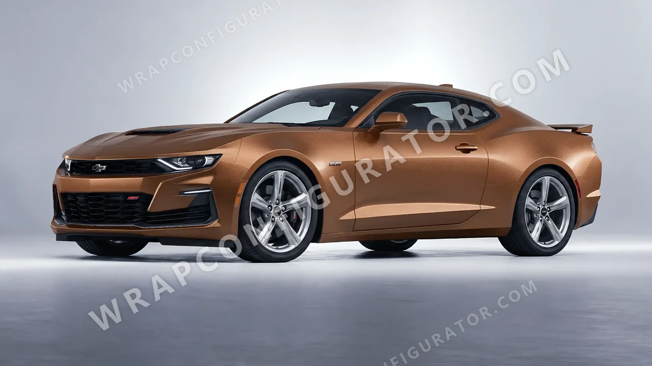Orange Chevrolet Camaro SS 2020 wrapped in KPMF Matt Anodised Bronze K75549