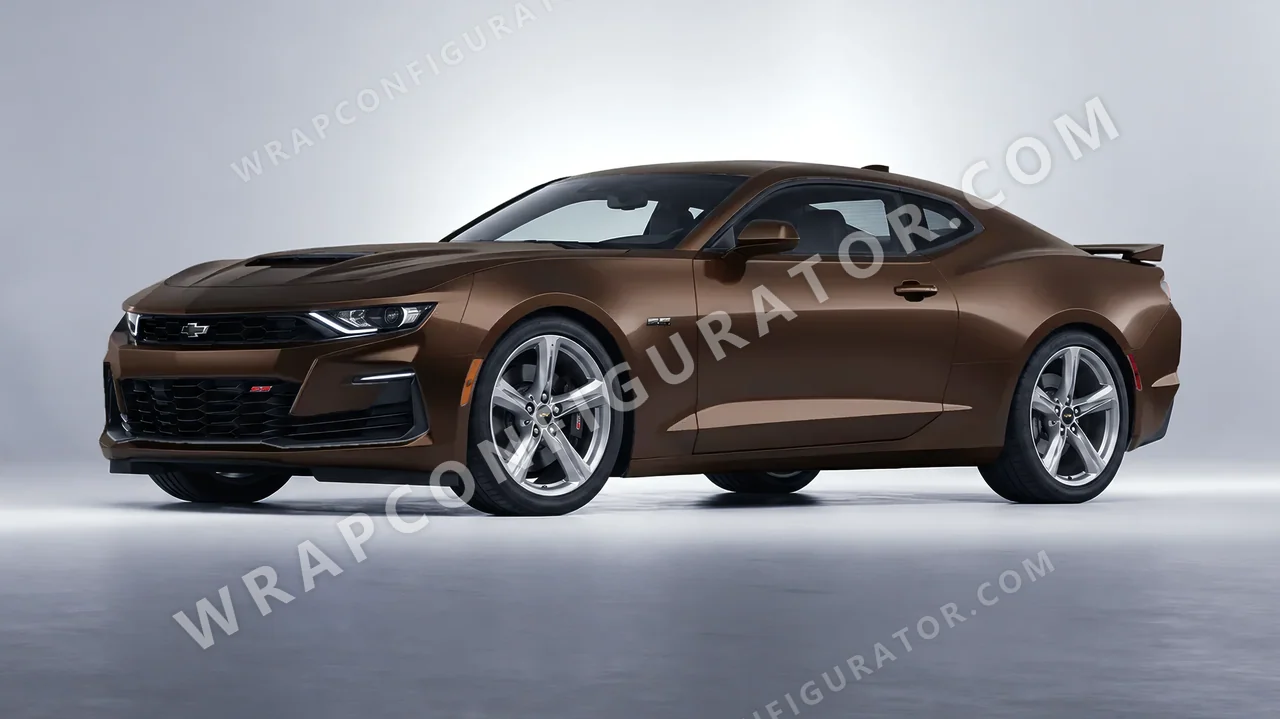Orange Chevrolet Camaro SS 2020 wrapped in KPMF Matt Burnished Bronze K75579
