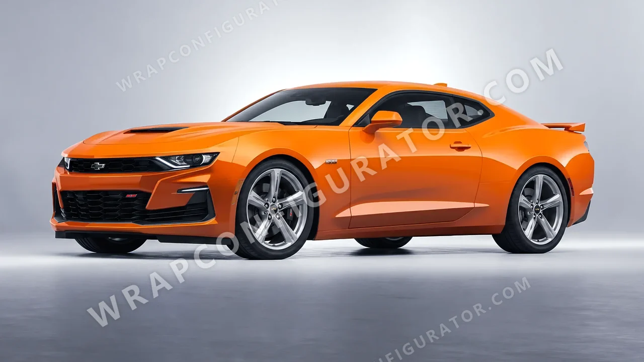 Orange Chevrolet Camaro SS 2020 wrapped in ORACAL Tangerine Dream 970RA-959G