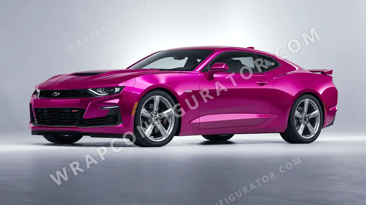 Pink Chevrolet Camaro SS 2020 wrapped in 3M Gloss Fierce Fuchsia G348