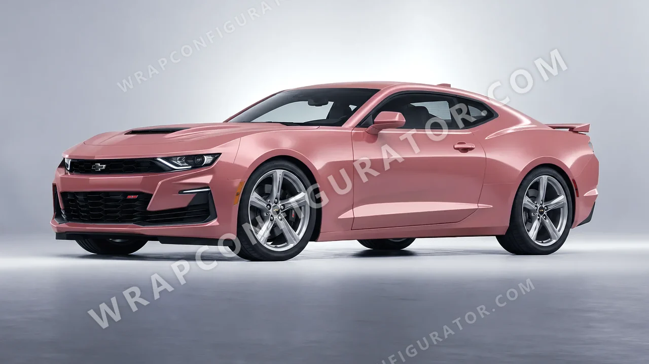 Pink Chevrolet Camaro SS 2020 wrapped in 3M Velvet Rose S23