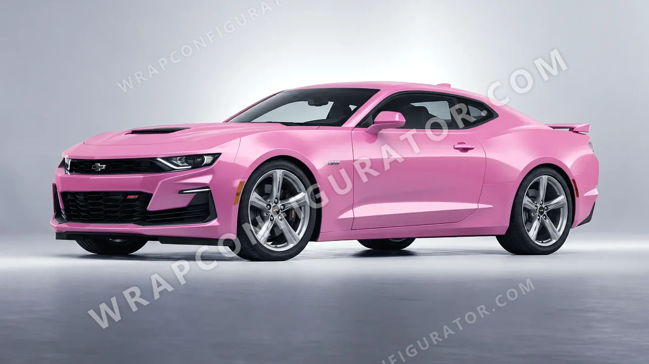 Pink Chevrolet Camaro SS 2020 wrapped in Avery Dennison Bubblegum Pink SW900-514-O