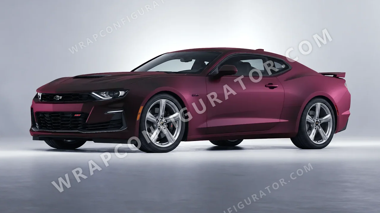 Pink Chevrolet Camaro SS 2020 wrapped in KPMF Frozen Mystic Pink Matt K75575