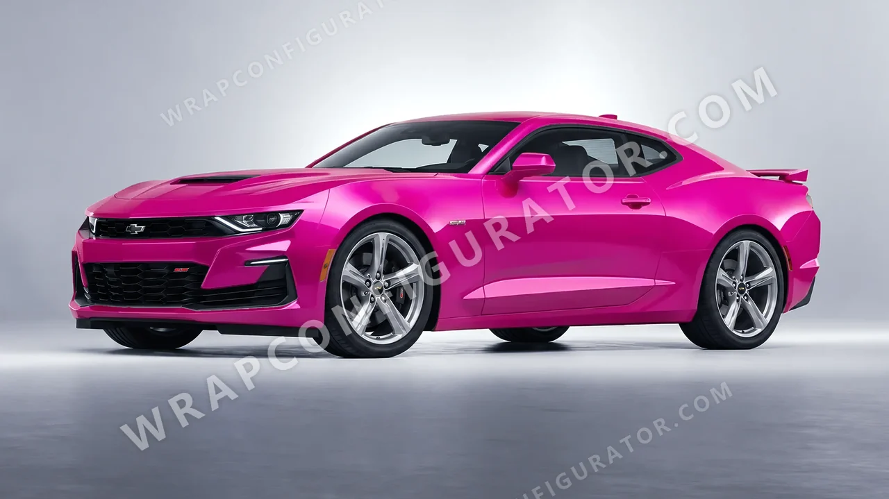 Pink Chevrolet Camaro SS 2020 wrapped in KPMF Momentum Pink K75406