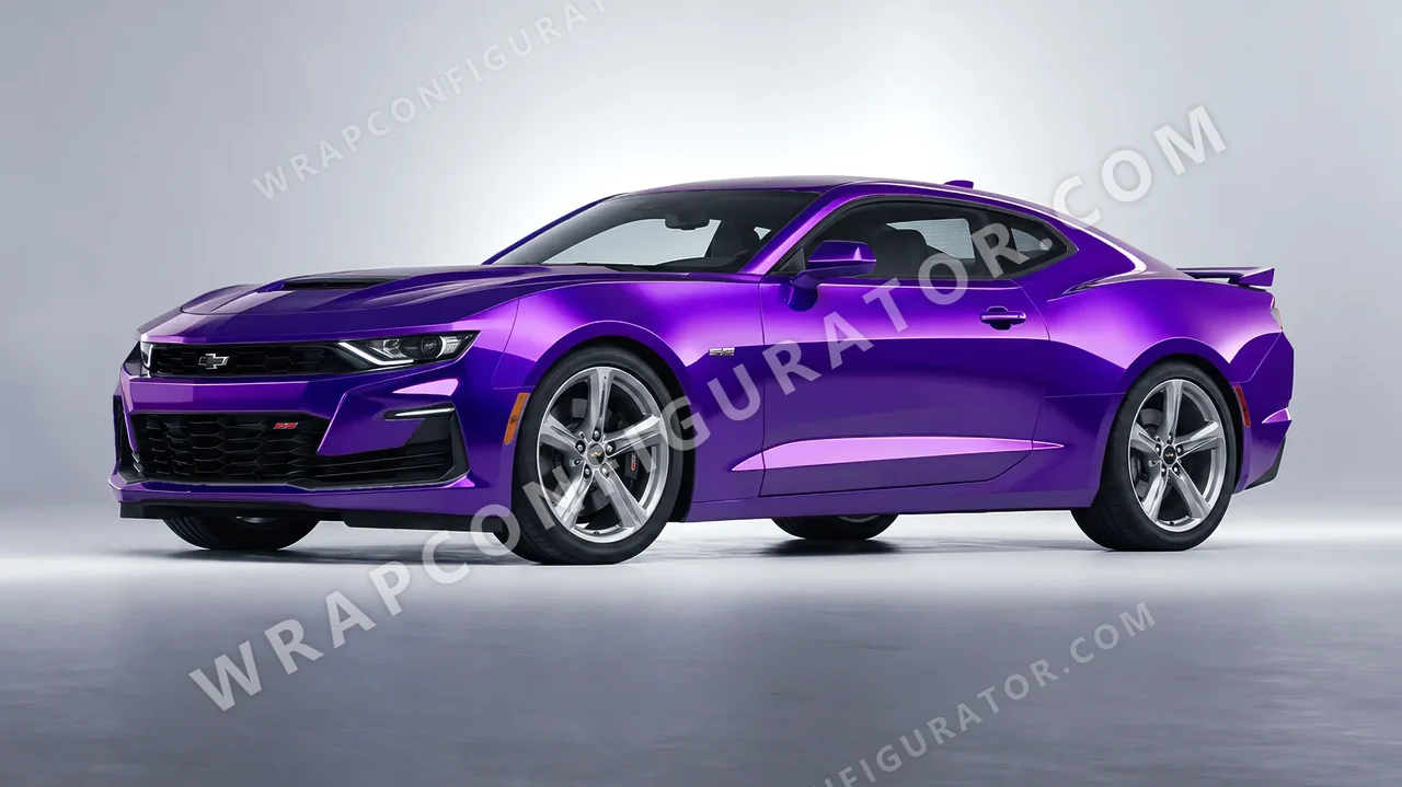 Purple Chevrolet Camaro SS 2020 wrapped in 3M Gloss Plum Explosion GP258