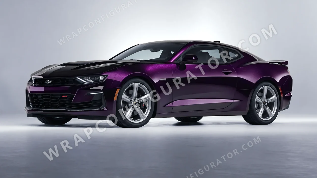 Purple Chevrolet Camaro SS 2020 wrapped in Colourshield PPF by HyperPro Black Eggplant HGM37-P