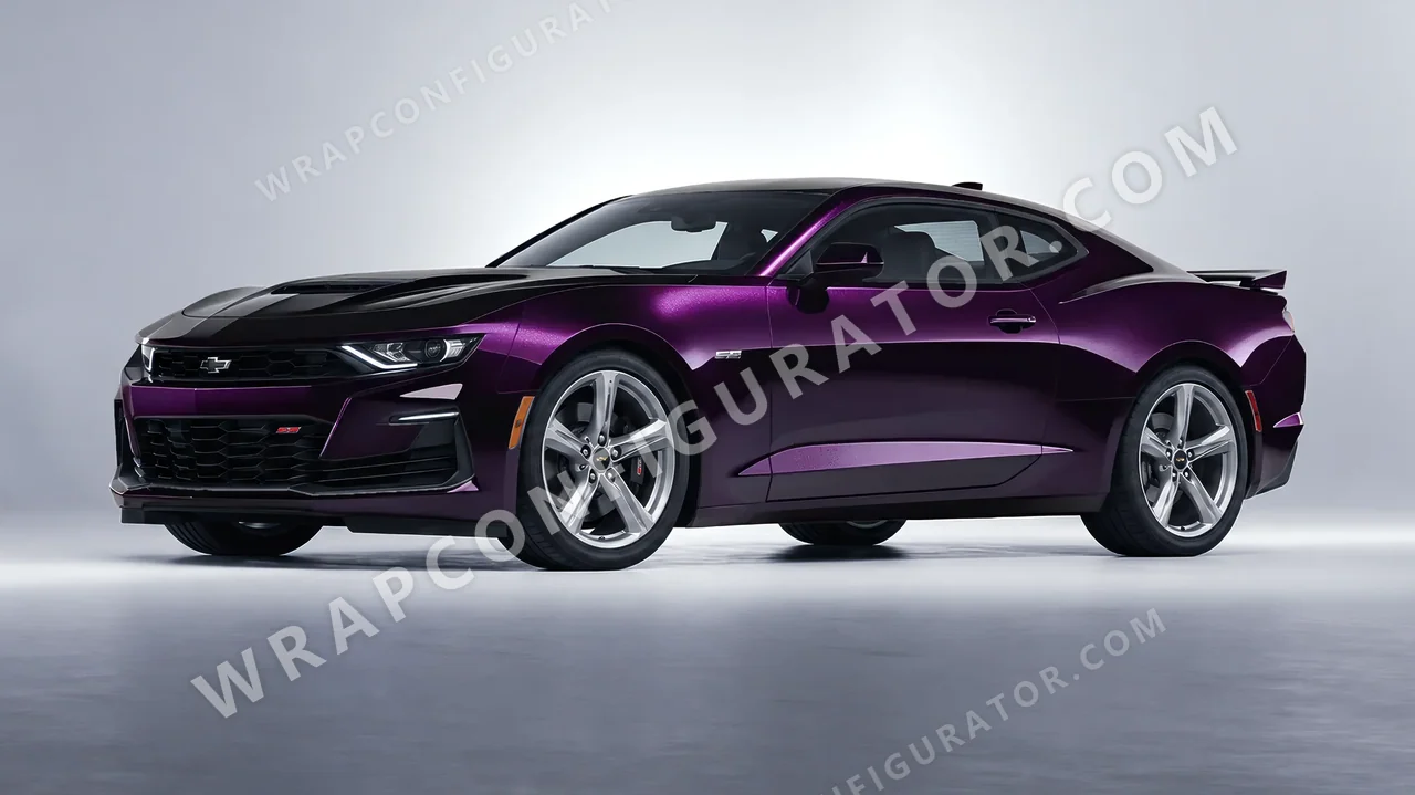 Purple Chevrolet Camaro SS 2020 wrapped in Colourshield PPF by HyperPro Midnight Purple GAF47-P