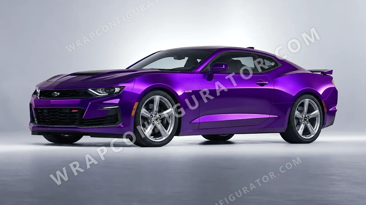 Purple Chevrolet Camaro SS 2020 wrapped in Inozetek Dynamic PPF Midnight Purple DPPF901