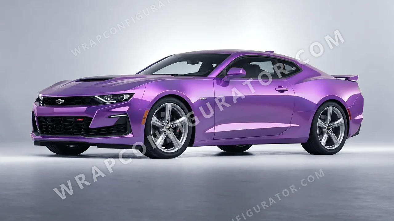 Purple Chevrolet Camaro SS 2020 wrapped in KPMF Violet Haze K75473