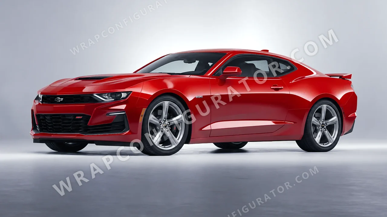 Red Chevrolet Camaro SS 2020 wrapped in 3M Gloss Dragon Fire Red G363
