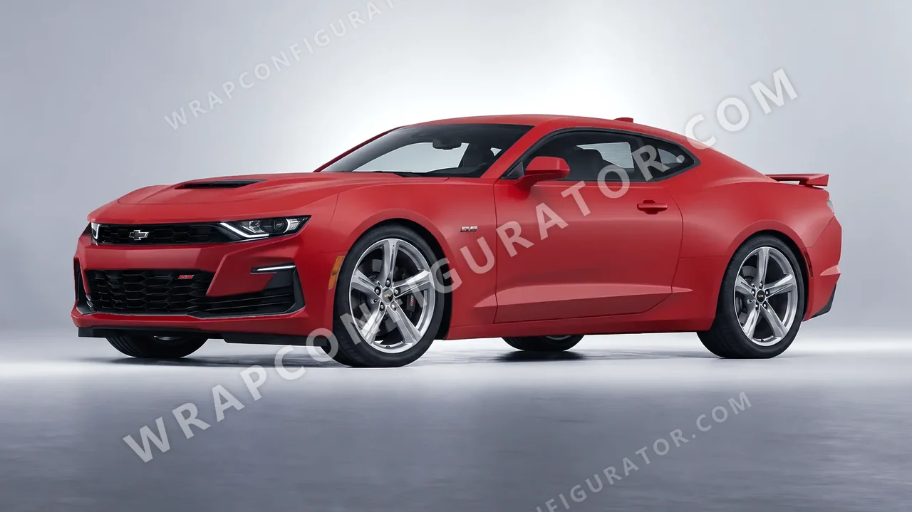 Red Chevrolet Camaro SS 2020 wrapped in 3M Matte Red M13