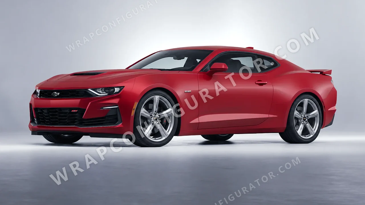 Red Chevrolet Camaro SS 2020 wrapped in 3M Matte Red Metallic M203