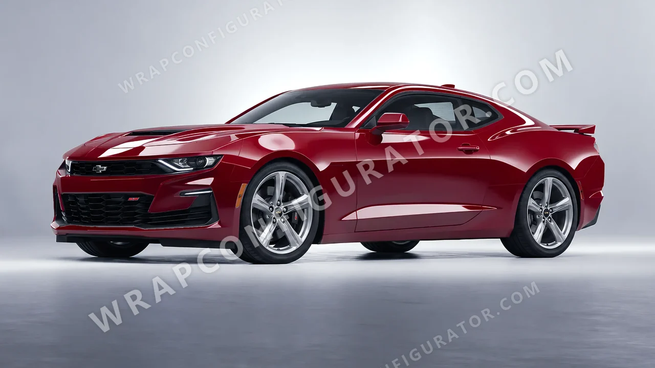Red Chevrolet Camaro SS 2020 wrapped in 3M Ruby Rosso HG73