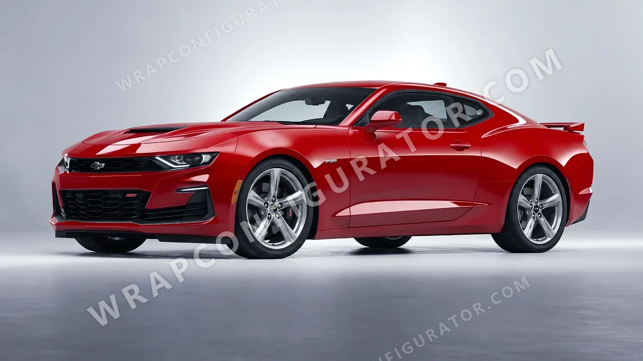 Red Chevrolet Camaro SS 2020 wrapped in Avery Dennison Carmine Red SW900-436-O