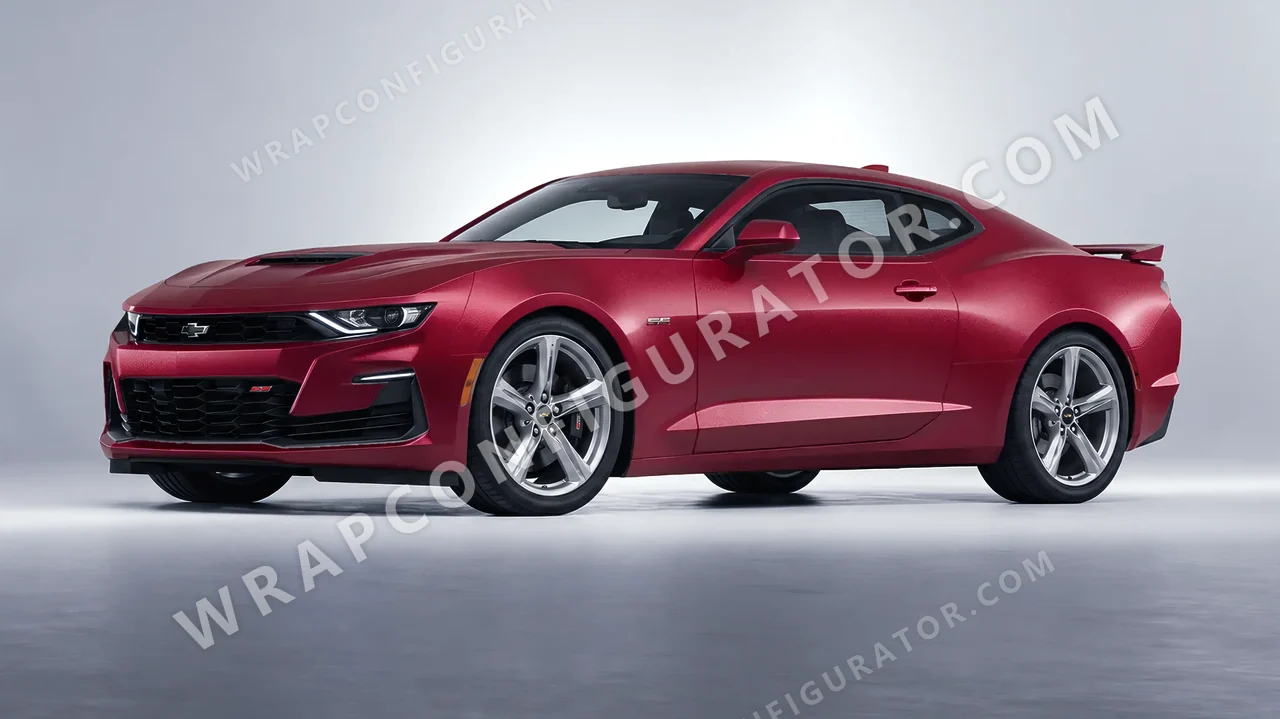 Red Chevrolet Camaro SS 2020 wrapped in Avery Dennison Cherry SW900-444-M