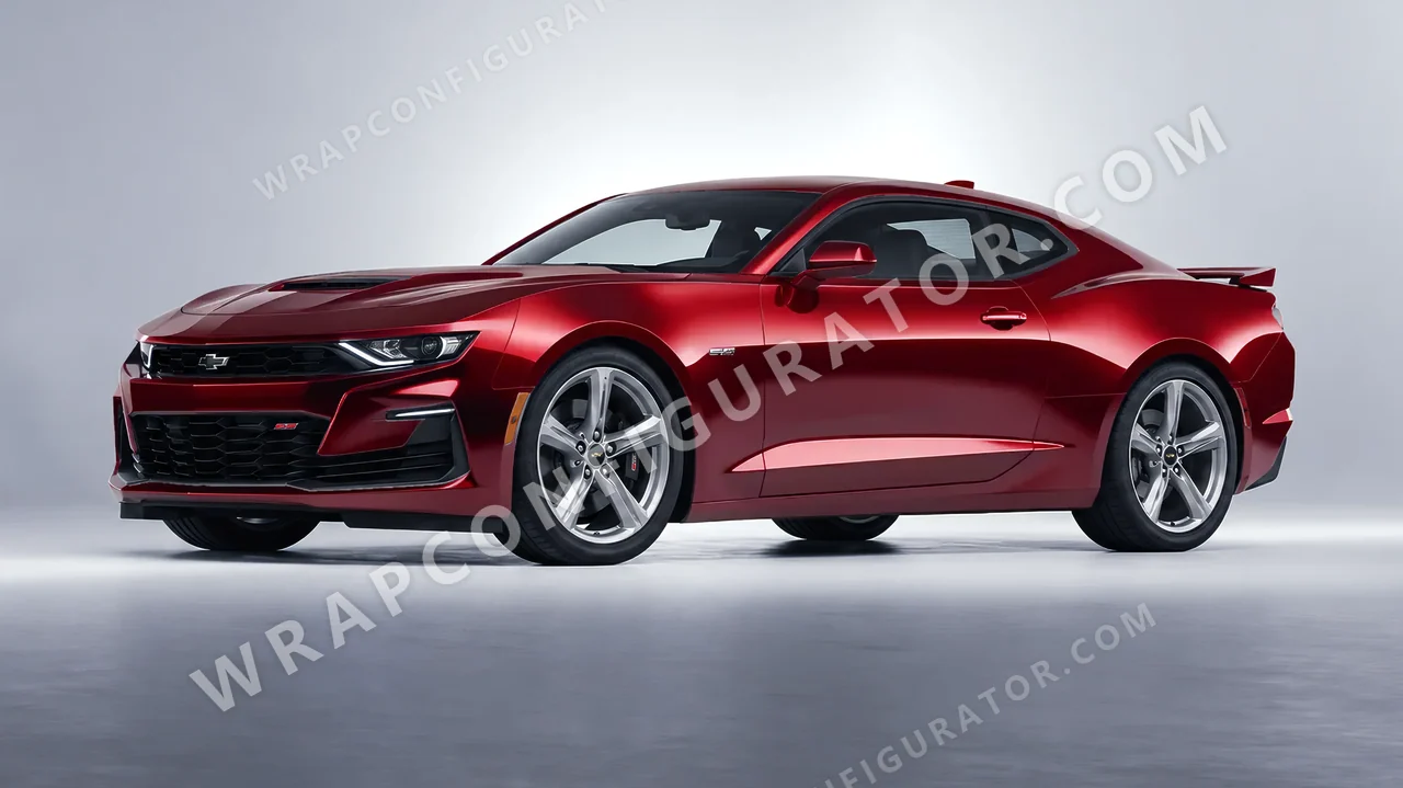 Red Chevrolet Camaro SS 2020 wrapped in Avery Dennison Gloss Passion Red SW900-448-S