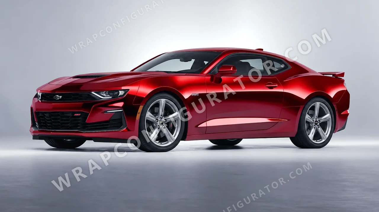 Red Chevrolet Camaro SS 2020 wrapped in Avery Dennison Red SF100-474-S