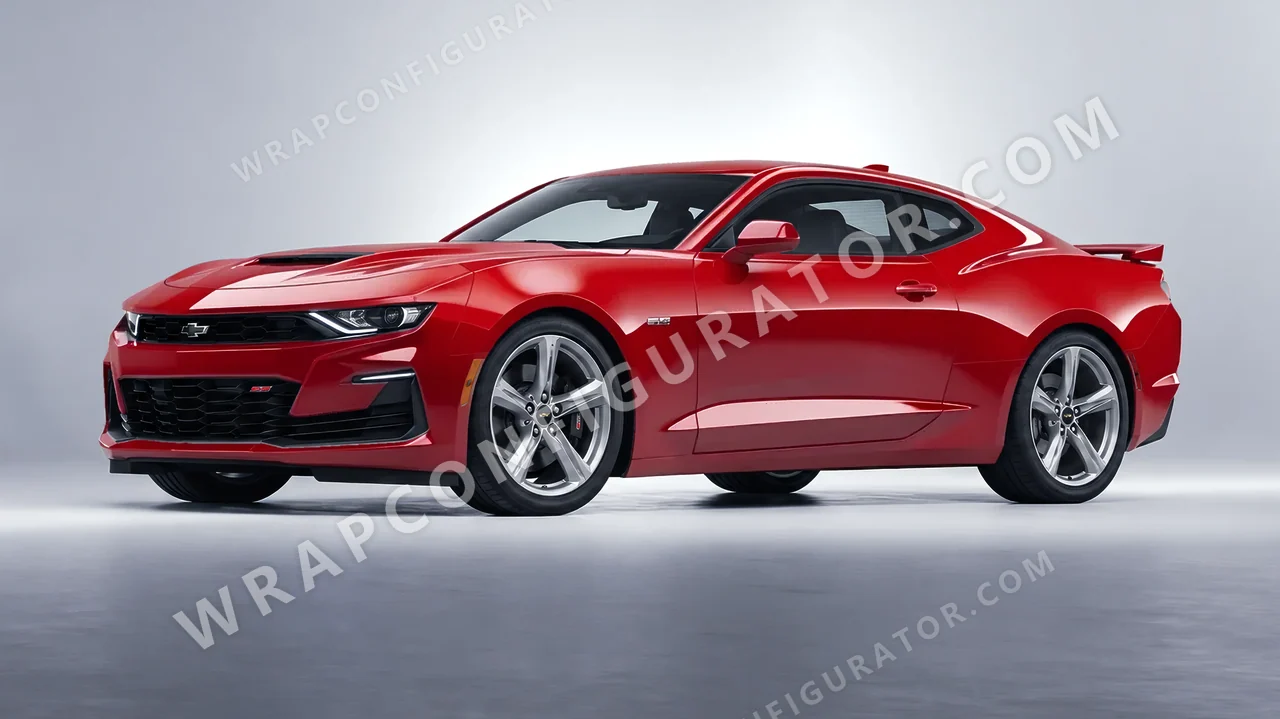 Red Chevrolet Camaro SS 2020 wrapped in Avery Dennison Soft Red SW900-427-O