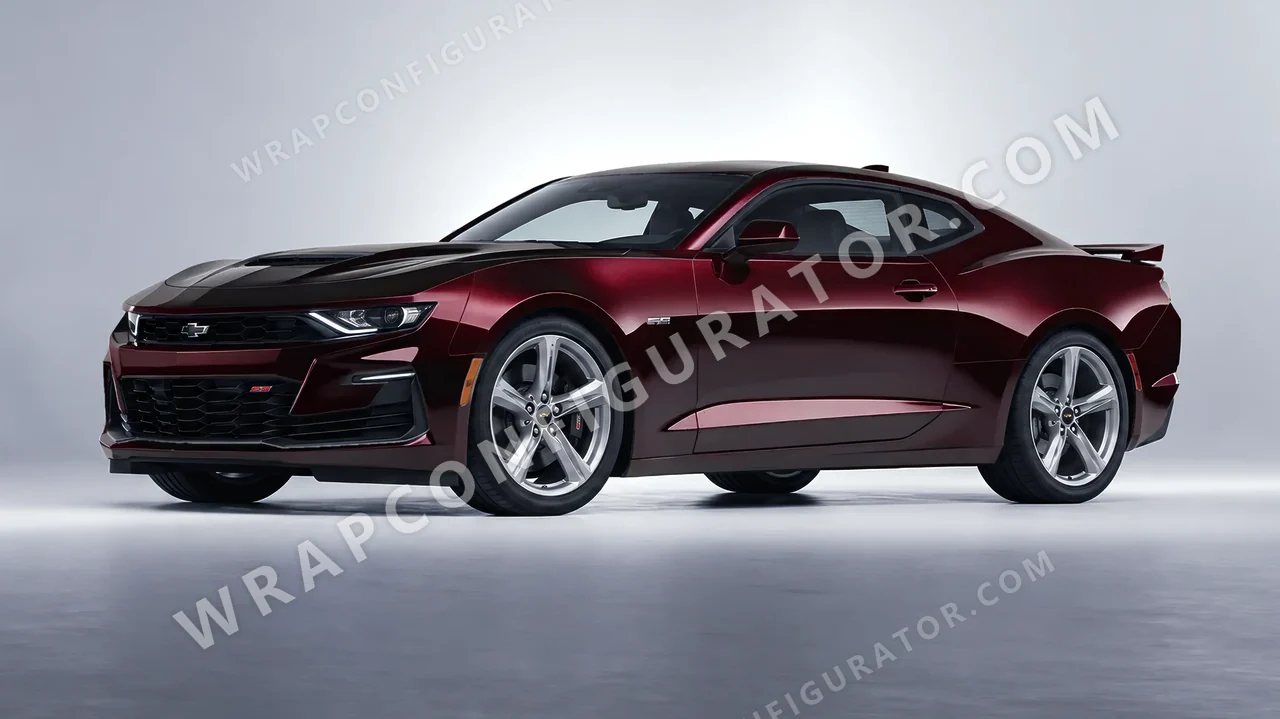 Red Chevrolet Camaro SS 2020 wrapped in Inozetek Dynamic PPF Black Cherry DPPF915