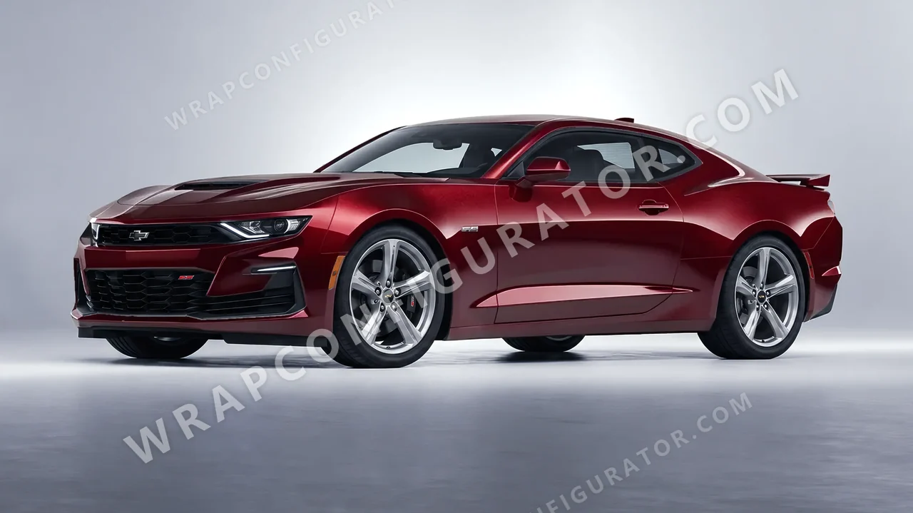 Red Chevrolet Camaro SS 2020 wrapped in Inozetek Dynamic PPF Velvet Red DPPF945