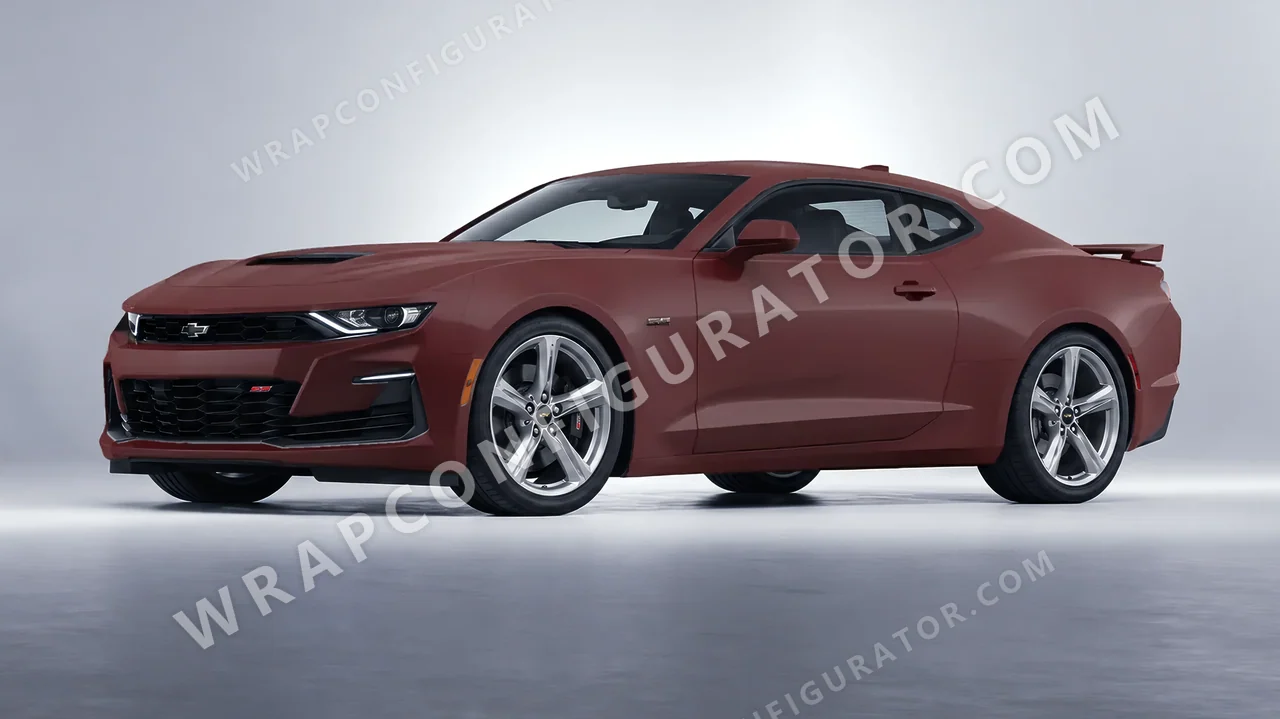 Red Chevrolet Camaro SS 2020 wrapped in KPMF Absolute Matt Mythos Red K75801