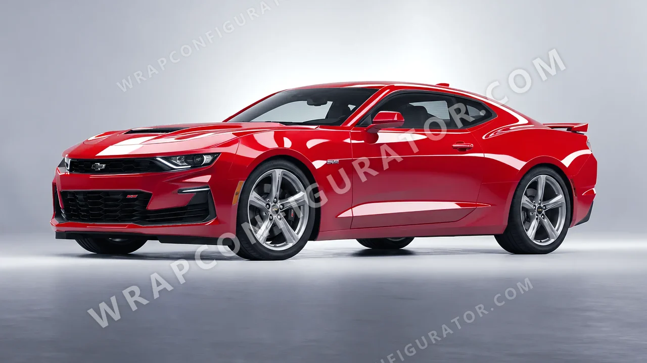 Red Chevrolet Camaro SS 2020 wrapped in ORACAL Cargo Red 970RA-882G