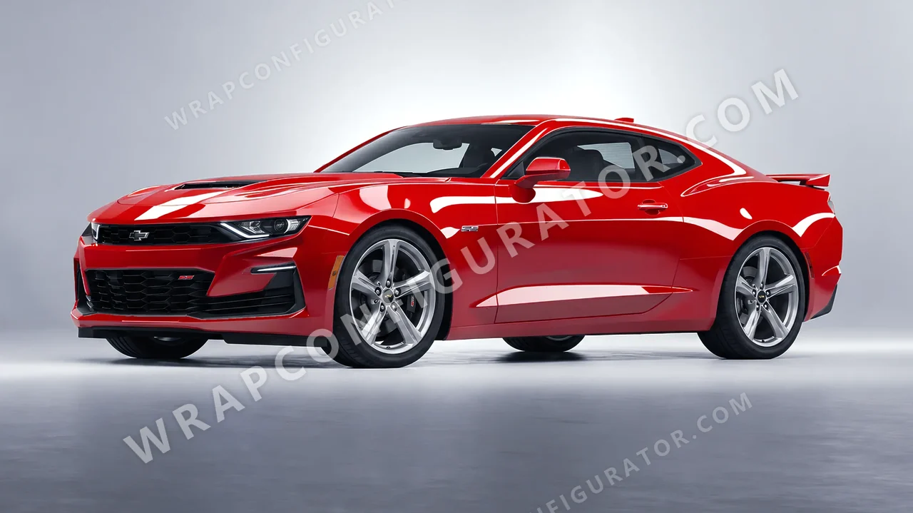 Red Chevrolet Camaro SS 2020 wrapped in ORACAL Geranium Red 970RA-305G