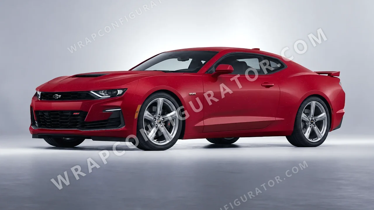 Red Chevrolet Camaro SS 2020 wrapped in ORACAL Imperial Red 970RA-372M