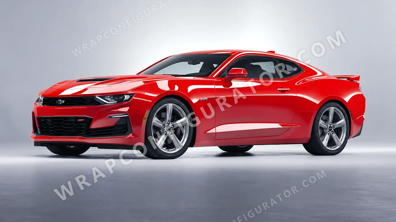 Red Chevrolet Camaro SS 2020 wrapped in ORACAL Rose Hip 970RA-897G