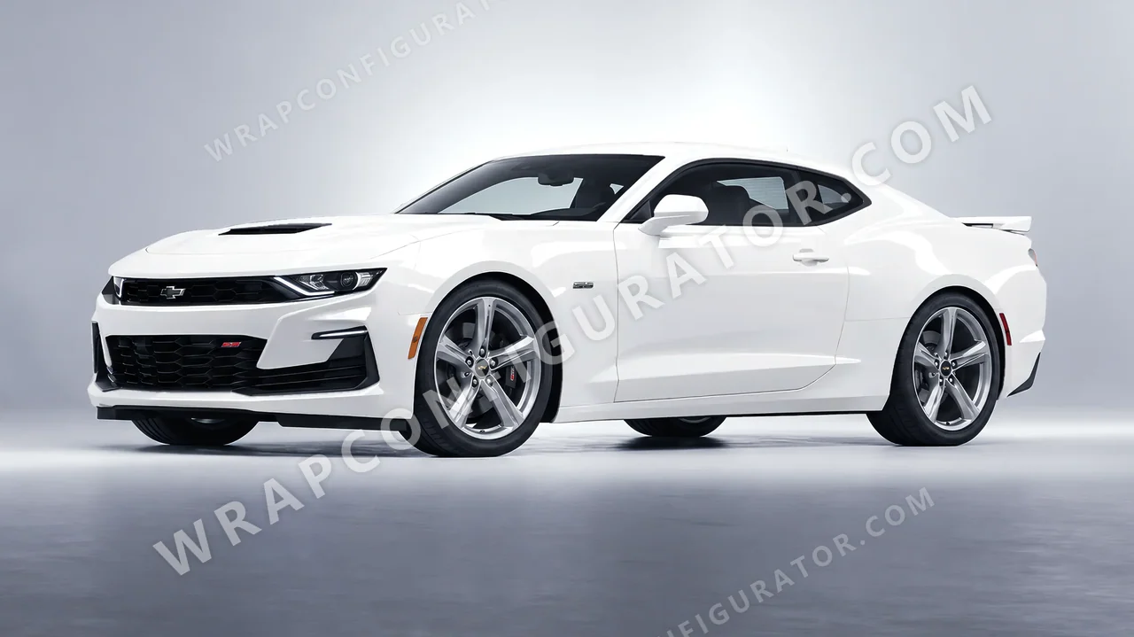 White Chevrolet Camaro SS 2020 wrapped in Avery Dennison White SW900-101-O