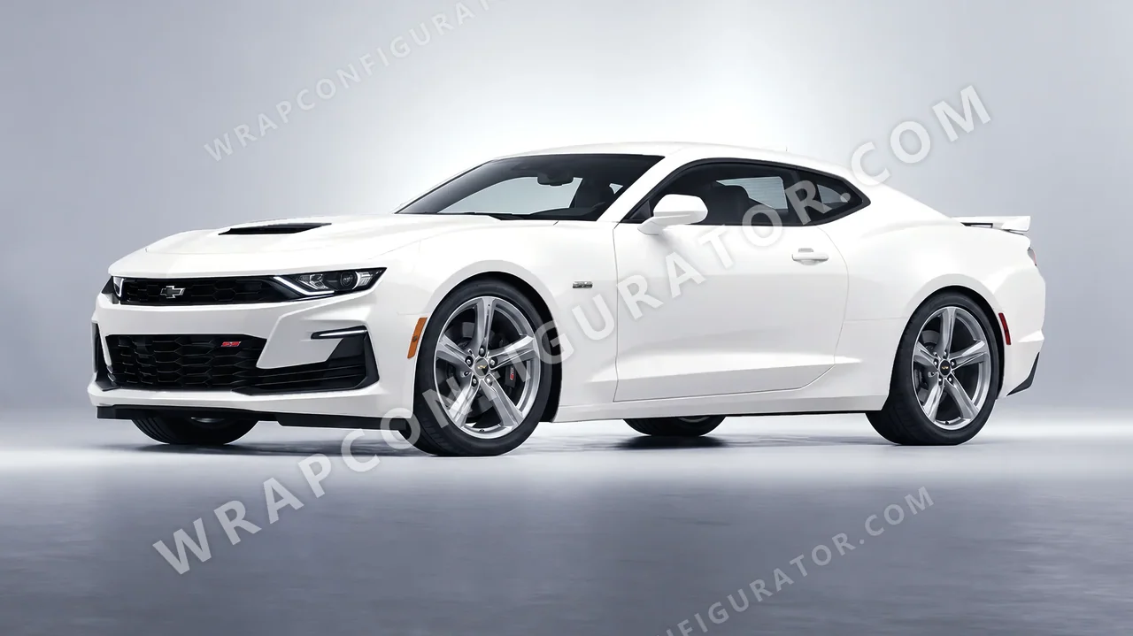 White Chevrolet Camaro SS 2020 wrapped in Avery Dennison White SW900-116-O