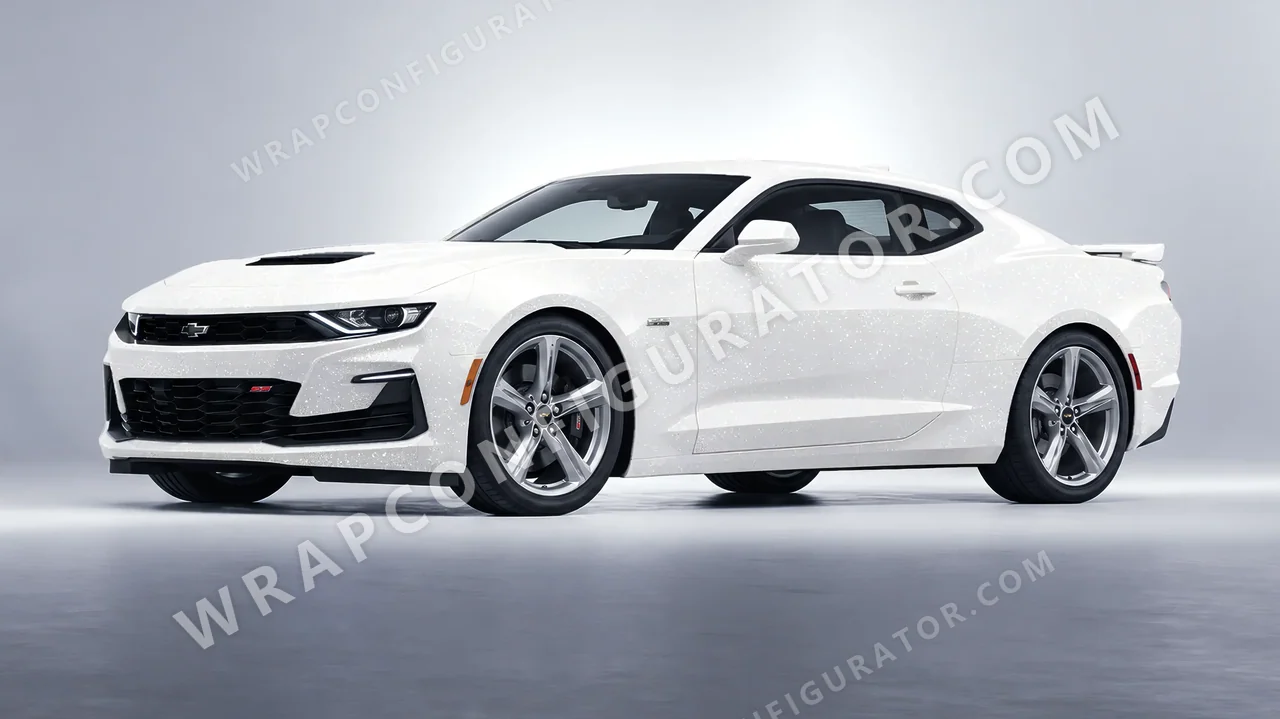 White Chevrolet Camaro SS 2020 wrapped in Avery Dennison White SW900-161-D