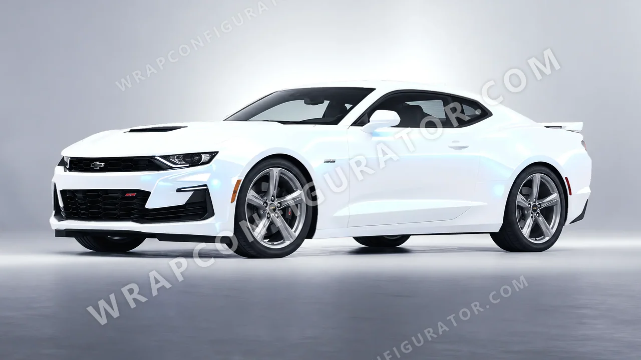 White Chevrolet Camaro SS 2020 wrapped in Colourshield PPF by HyperPro White/Blue SF007G-P