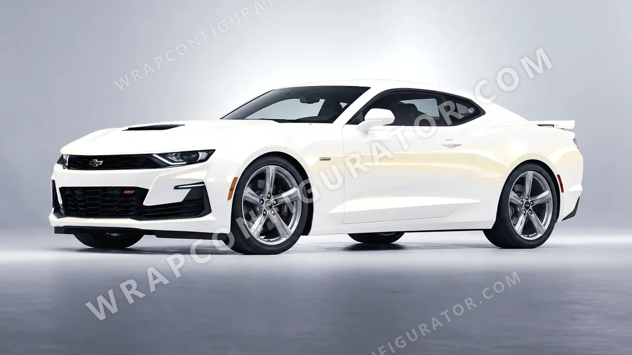 White Chevrolet Camaro SS 2020 wrapped in Colourshield PPF by HyperPro White/Gold SF004-P