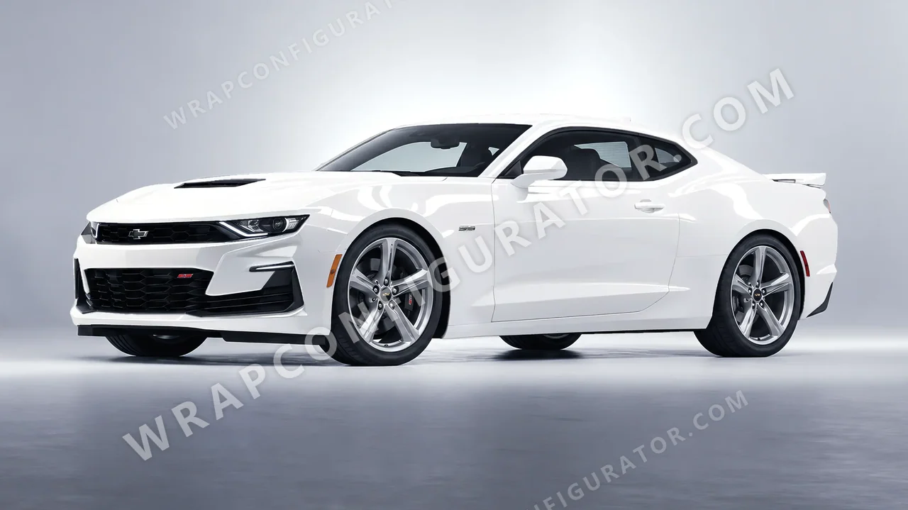 White Chevrolet Camaro SS 2020 wrapped in ORACAL White 970RA-010G