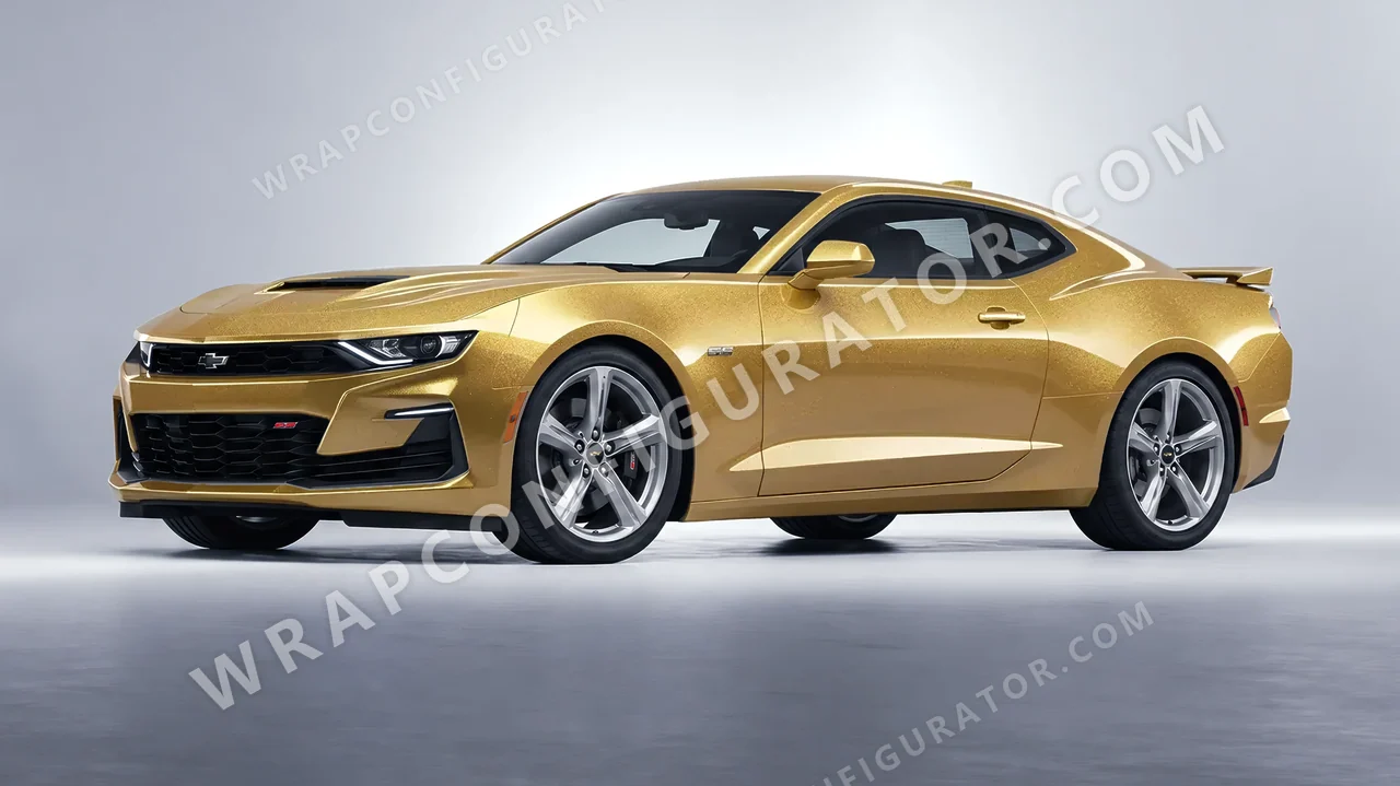 Yellow Chevrolet Camaro SS 2020 wrapped in Avery Dennison Gold SW900-215-M