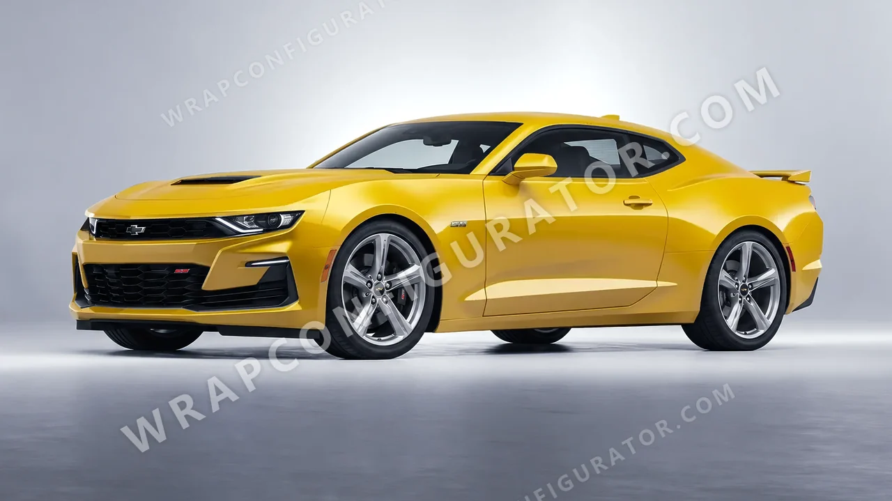 Yellow Chevrolet Camaro SS 2020 wrapped in Avery Dennison Yellow SW900-224-O