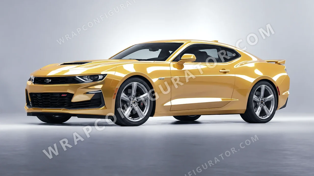 Yellow Chevrolet Camaro SS 2020 wrapped in ORACAL Divine Gold 970RA-995G