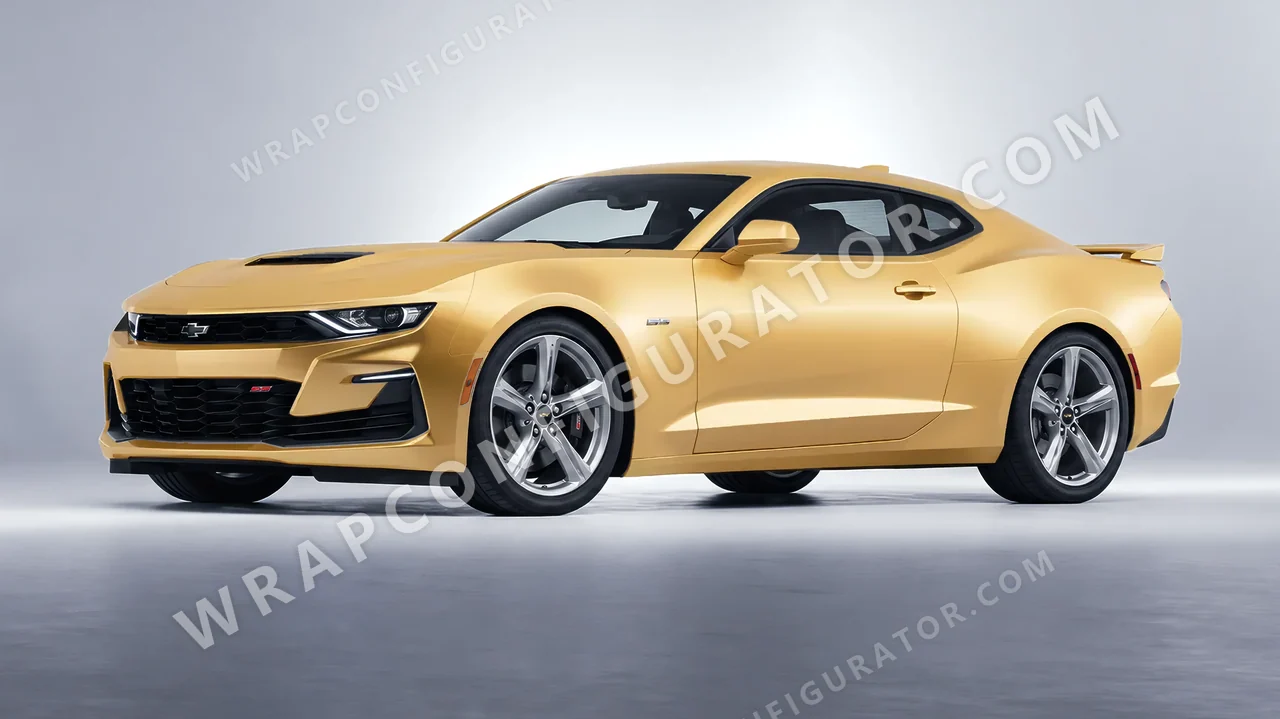 Yellow Chevrolet Camaro SS 2020 wrapped in ORACAL Divine Gold 970RA-995M