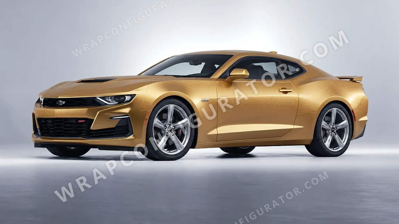 Yellow Chevrolet Camaro SS 2020 wrapped in ORACAL Gold 970RA-091M