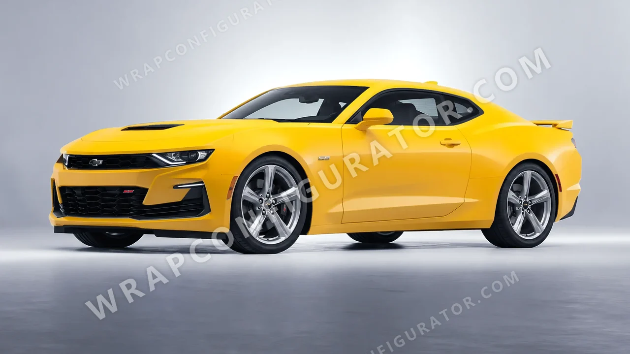 Yellow Chevrolet Camaro SS 2020 wrapped in ORACAL Maize Yellow 970RA-209M