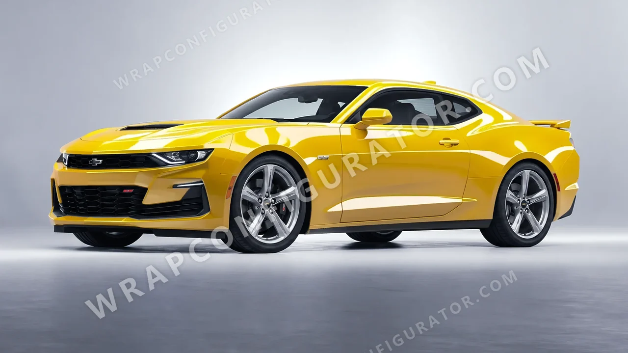 Yellow Chevrolet Camaro SS 2020 wrapped in ORACAL Post Office Yellow 970RA-208G