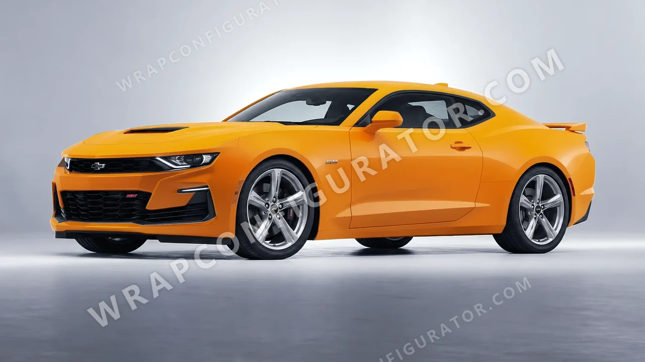 Yellow Chevrolet Camaro SS 2020 wrapped in ORACAL Safron Yellow 970RA-223M
