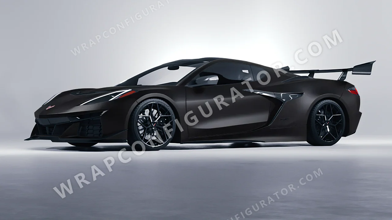 Black Chevrolet Corvette ZR1 2025 wrapped in 3M Dead Matte Black DM12