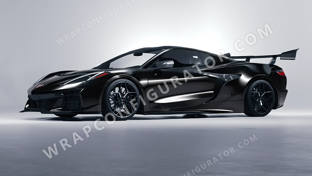 Black Chevrolet Corvette ZR1 2025 wrapped in 3M Gloss Black Metallic G212