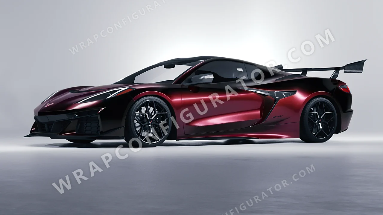 Black Chevrolet Corvette ZR1 2025 wrapped in 3M Gloss Ember Black GP282
