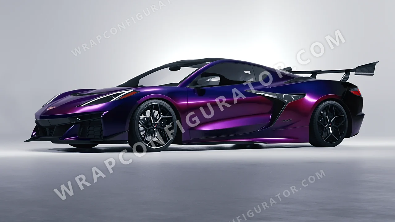 Black Chevrolet Corvette ZR1 2025 wrapped in 3M Gloss Wicked GP298